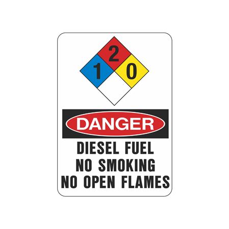 NFPA Chemical Signs - Diesel Fuel No Smoking 10 x 14